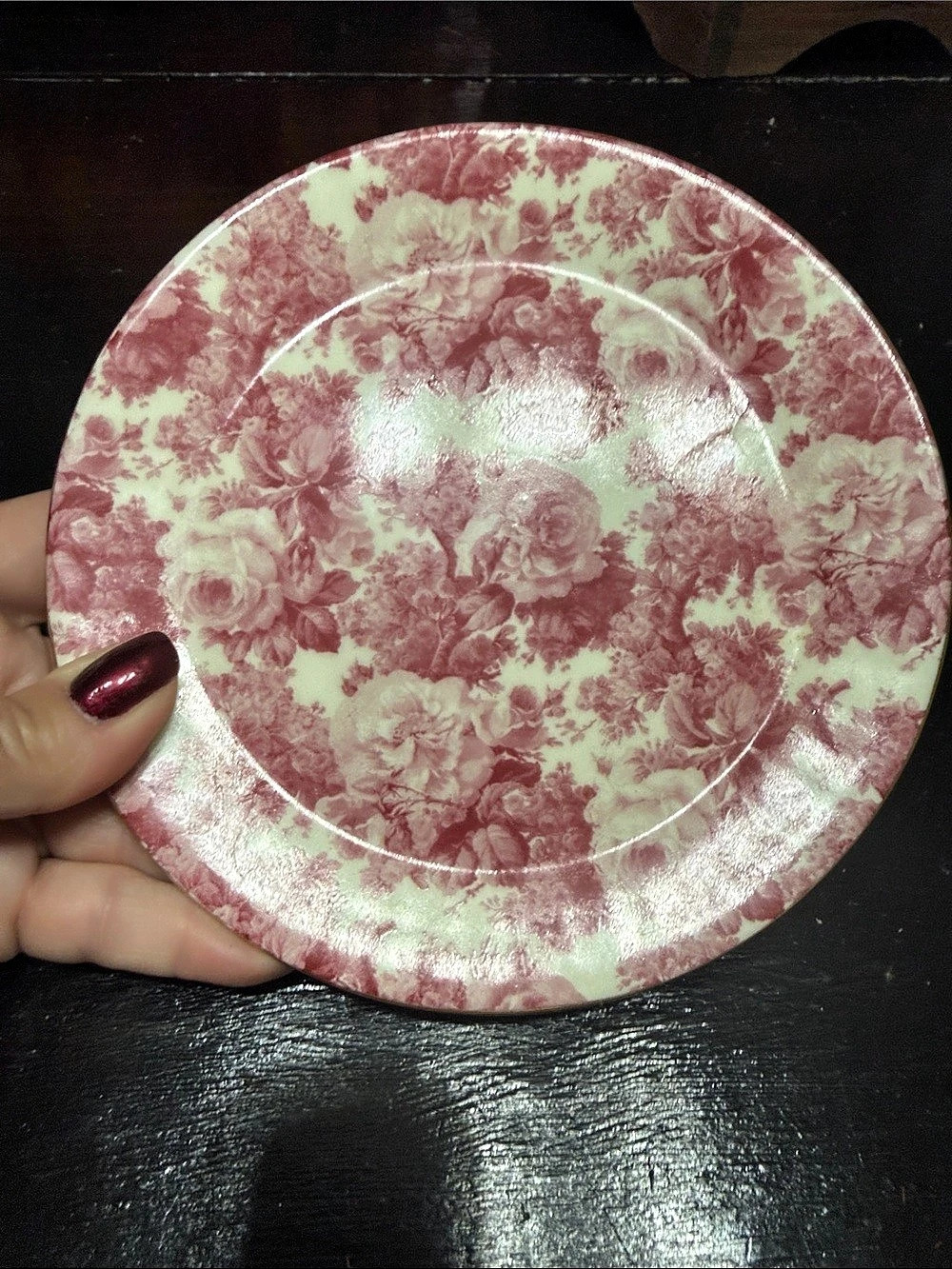 Formallities by Baum Bros. Floral Dinner Plate in Pink & Cream